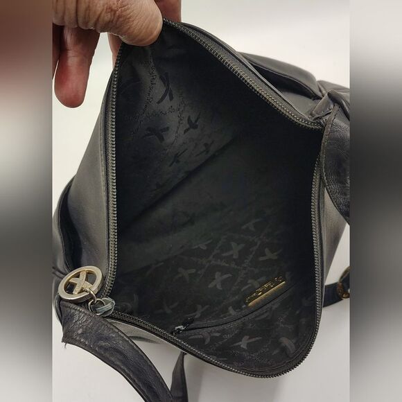 Paloma Picasso Black Leather Handbag Purse Bag Crossbody Vintage - Picture 11 of 16